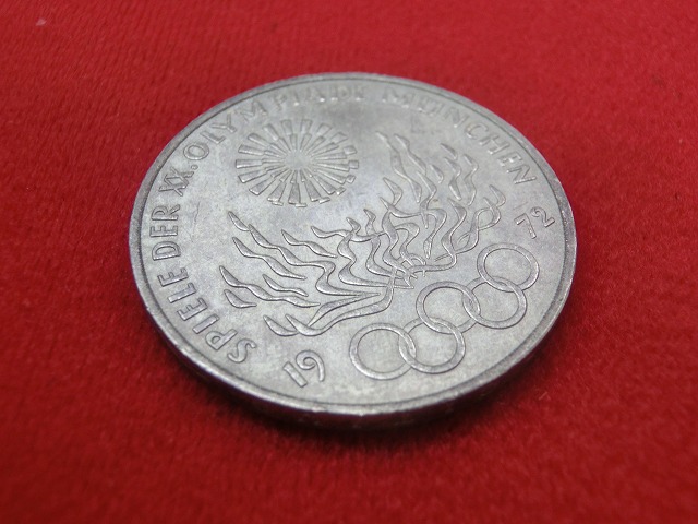 1972年　ドイツ銀貨  10マルク    五輪と聖火　ミュンヘンオリンピック  NO-1017