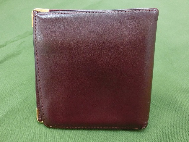 中古  カルティエ Cartier 小銭入れ付 二つ折り財布 マスト ドゥ カルティエ