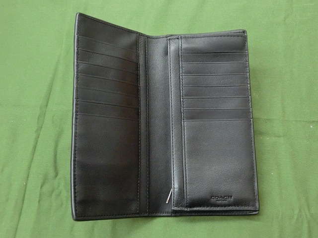 未使用  コーチ 二折長財布 レザー ブラック