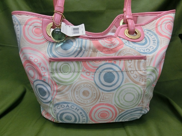 【未使用】コーチ トートバッグ F19184 マルチカラー系 ナイロン ビーチプリント COACH