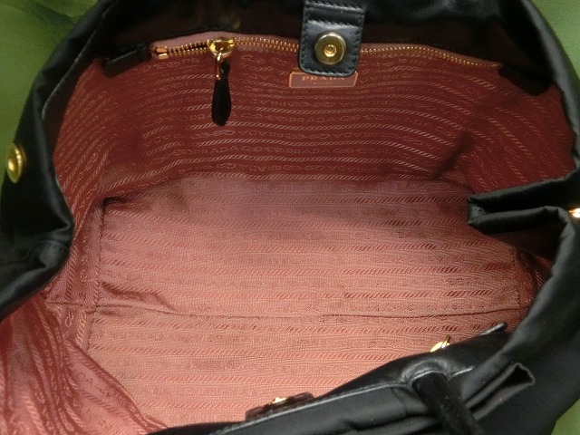 【美品】プラダ ハンドバッグ リボン ノワール(ブラック) ゴールド金具