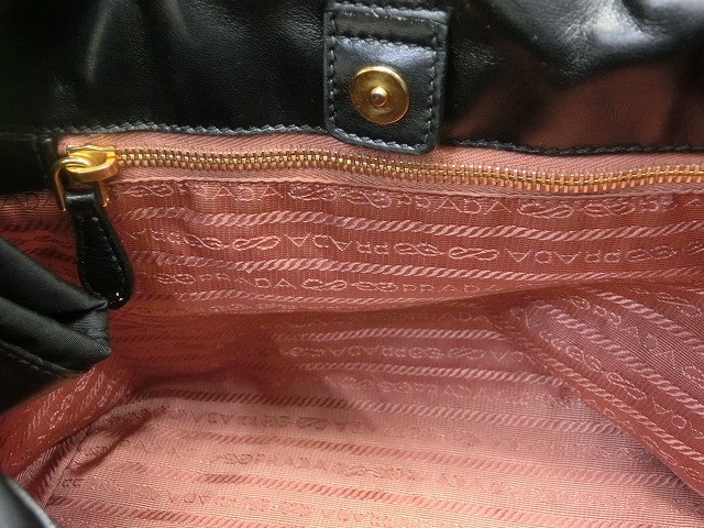 【美品】プラダ ハンドバッグ リボン ノワール(ブラック) ゴールド金具