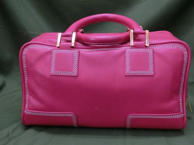 【美品】ロエベ LOEWE ハンドバッグ ヘリテージ ピンク カーフレザー スモール