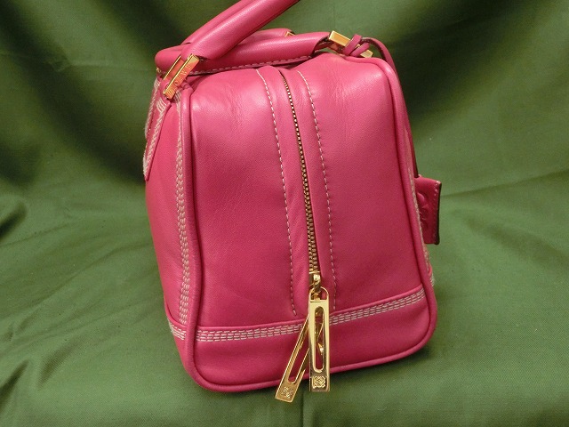 【美品】ロエベ LOEWE ハンドバッグ ヘリテージ ピンク カーフレザー スモール