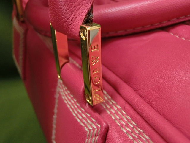 【美品】ロエベ LOEWE ハンドバッグ ヘリテージ ピンク カーフレザー スモール