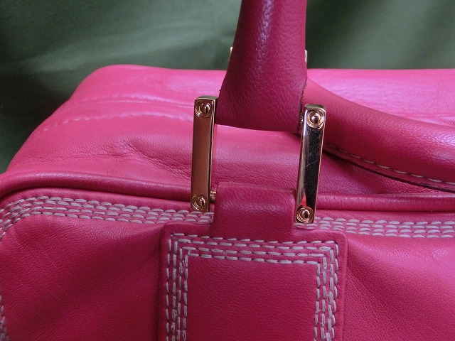 【美品】ロエベ LOEWE ハンドバッグ ヘリテージ ピンク カーフレザー スモール