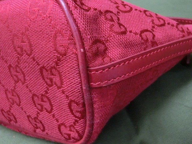 【美品】グッチ アクセサリーポーチ レッド キャンバス GUCC 039-1103 2123