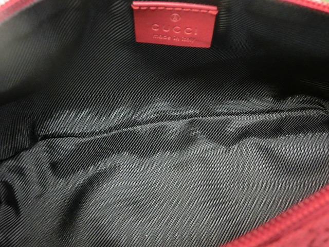 【美品】グッチ アクセサリーポーチ レッド キャンバス GUCC 039-1103 2123