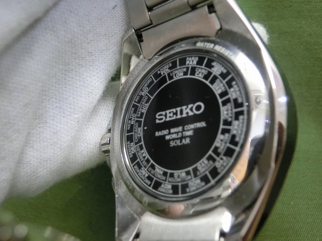 【美品】セイコー  ブライツ  8B54-0AW0  ワールドタイム  電波ソーラー  稼働品　