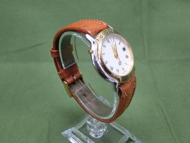 【美品】グッチ 8200M デイト GMT クォーツ メンズ