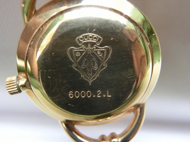 【美品】グッチ  レディース 6000.2.L 2針 クォーツ 腕時計 ゴールド